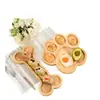 Bandeja Creativa para Snacks de Bambú con Forma de Pata de Perro, Plato de Cena de Madera Maciza, Plato para Desayuno de Comida Complementaria para Niños, Plato de Decoración para el Hogar