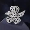 Fornecimento Direto da Fábrica Europeu e Americano Transfronteiriço Novo Broche de Laço Joia de Corsage de Luxo Leve Venda Quente Metal Inlaid com Diamantes