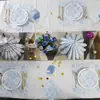 Servilleta Facial Personalizada de Fábrica con Impresión Colorida Patrón Azul Flor Restaurante Decorativa Servilleta Impresa