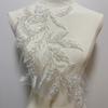 Conjunto de alta calidad de cuentas dobles bordadas con encaje blanco y lentejuelas, flores para vestido de novia, tocado, zapatos de boda, accesorios de bricolaje de encaje D14