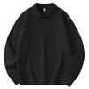 Camiseta de Manga Larga para Hombre Otoño 2026, Estilo de Negocios, Gama Alta, Ligera, Transpirable, Color Sólido, Polo con Cuello, Suministro Transfronterizo