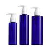 Botella con Bomba Dosificadora Xumin Cosmetics 100-200ml Botella para Loción Corporal Azul Transparente Hombro Plano 250ml Botella para Esencia
