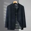 Casaco de Inverno Tang para Homens de Meia-Idade e Idosos, Jaqueta de Penas Espessa, Roupa de Pai Estilo Chinês para Pessoas Idosas e Avô, Jaqueta Quente Estilo Chinês