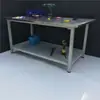 Banco de Trabajo Móvil para Soldadura de Acero Inoxidable de Alta Resistencia con Mesa de Operación con Ruedas Taller Carrito de Doble Capa Mesa Experimental de Madera Todo Acero Mesa