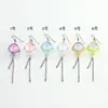 Pendientes colgantes de borla de terrón de azúcar transparentes y coloridos hechos de material acrílico transparente, ligeros, de alta gama, juveniles, versátiles, disponibles en múltiples colores
