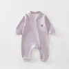 Mameluco para bebé para primavera y otoño, traje de gateo de manga larga, pijama romper cálido de seda y cachemira antibacteriana para bebé 7A