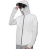 Ropa Protectora Solar de Seda de Hielo para Hombre Verano Delgada Transpirable Chaqueta para Exterior Abrigo Estilo Americano High Street con Capucha Chaqueta Ropa Protectora Solar