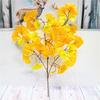 3 tenedor rama de ginkgo tridimensional simulación mayoreo hogar juego suave decoración hoja de ginkgo amarillo
