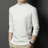Camiseta Versátil de Manga Larga con Cuello Alto Medio como Capa Base para Hombre, Nuevo Modelo Xinjiang 2025, Camiseta con Cuello Medio, Camiseta de Capa Base para Hombre