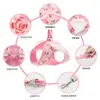 Arnés bonito para mascotas con alas y estampado de rosas para pasear gatos y perros, adecuado para todas las estaciones, arnés estilo chaleco para perros pequeños y medianos