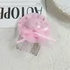 Mini Sombrero de Malla de Encaje Estilo Hada Lentejuelas Perla Moño Accesorio para el Cabello Accesorio para el Cabello de Chica Dulce Peine