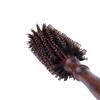 Escova Redonda de Cerdas de Javali, Escova Rotativa para Cachear para Dentro, Modelagem de Cabelo, Cabo de Madeira, Pente Cilíndrico para Cabelo Feminino, Pente de Cabeleireiro, Pente para Cachear