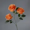 Flores Artificiales, Rosa Anna de Tres Cabezas, Arreglo Floral de Piso para Salón de Bodas, Decoración del Hogar, Flores Falsas, Venta al por Mayor desde Fabricante, Flores de Seda para Hotel