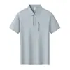 Camisa Polo de Verano para Hombre, Tela Plisada Pequeña, Secado Rápido, Sin Costuras, Nylon Spandex, Manga Corta, Transpirable, Fábrica de Ropa para Hombre Sin Costuras