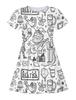 Comercio exterior nuevo vestido de manga corta con estampado digital 3D para niñas, estilo europeo y americano, falda de princesa de verano con elementos de imitación simples