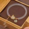 Nuevo Pulsera de Campana con Borla de Candado Ping An Estilo Chino Tendencia Nacional Diseño de Nicho Sentido Avanzado Simple Ajustable Joyería para Pareja