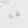 Zircón microincrustado de cobre geométrico redondo amor cuadrado colgante individual colgante doble material de accesorios de conexión para pendientes pulsera DIY