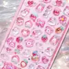Pegatinas tridimensionales en relieve huecas, pegatinas divertidas de dibujos animados en relieve, pegatinas de burbujas de cristal de gema y diamante, pegatinas para agenda