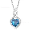 Exportación Transfronteriza Nuevo Ilimitado Colgante de Plata 925 Collar con Piedra de Nacimiento Diseño Simple y de Moda Versátil para Mujeres que Van al Trabajo