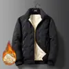 Abrigo de invierno para hombre, talla grande, forro polar, chaqueta de algodón engrosada, forro de sherpa, corte holgado, cálido, a prueba de viento, chaqueta acolchada para hombre