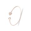 1205 Joyería Estilo Coreano Pulsera de Amor en Forma de Corazón con Diamantes Completos Pulsera Abierta Chapada en Oro Pulsera de Doble Corazón para Mujer