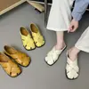 Sandalias cerradas tejidas de fondo plano para mujer, estilo romano, slip-on con tiras cruzadas, zapatos casuales cómodos y transpirables, sandalias romanas para mujer