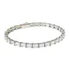 Pulsera de Tenis de Zirconia de Fila Única de Cubo de Azúcar Popular Transfronteriza, Acero de Titanio Deslumbrante, No se Desvanece, Lujo Ligero, Pulsera de Joyería de Gama Alta
