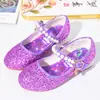 Sapatos de Cristal de Princesa para Meninas Sapatos de Primavera Kuromi Saltos Altos Infantis Moda Sapatos de Couro Infantis Sapatos de Performance