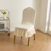 Funda elástica para silla de banquete transfronteriza con falda, funda de silla grande curva de cobertura total, funda a prueba de polvo para respaldo, funda de silla integrada