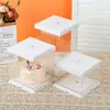 Caja Transparente para Pastel Personalizada 4 Pulgadas 6 Pulgadas 8 Pulgadas 10 Pulgadas 12 Pulgadas Capa Sencilla Doble Cumpleaños Horneado Empaque Caja para Pastel Mayoreo