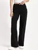 Pantalones Largos de Mujer Estilo Americano Negros de Tiro Alto para Chicas Atrevidas Pierna Recta Adelgazantes Favorecedores Ligeramente Elásticos Pantalones de Mezclilla Extensos para Mujer Stock Europeo y Americano