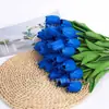 Flores Tulipán Artificiales de PU Mini Hidratantes Transfronterizos Flores Falsas Decoración del Hogar Adornos para Fotos Venta Directa de Fábrica