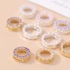 Anillo de Cuentas de Oro Relleno de 14K con Conservación de Color y Incrustaciones de Zircón, Anillo de Cuentas DIY, Colgante para Collar, Pulsera, Accesorios de Joyería Hechos a Mano al Por Mayor