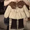 Conjunto de Invierno para Niñas 2026 Estilo Nuevo Ropa Infantil para Niñas Pequeñas, Elegante Conjunto de Dos Piezas de Chaqueta Gruesa de Algodón con Forro de Felpa y Pantalones