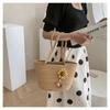 Bolsa Tejida de Paja Personalizada Hilo de Algodón Bolso de Mujer Celebridad de Internet Nuevo Estilo Étnico Girasol Hada Simple Casual Bolso de Mano