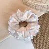 Elástico de Cabelo Floral Estilo Pastoral Cintura Fina para Meninas, Corda de Cabelo Doce e de Alta Qualidade Estilo Preguiçoso, Acessório de Cabelo de Renda Versátil para Penteados de Coque
