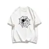 Camiseta de Manga Corta con Estampado de Araña, Algodón Puro, Estilo High Street de Nicho, para Hombres y Mujeres, Verano, Estilo Perezoso, Holgada, Media Manga