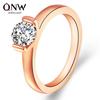 Anillo de oro rosa con circonita de comercio exterior europeo y americano, anillo de diamantes de moda personalizado, joyería al por mayor, joyería de mano