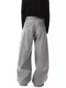 Pantalones Machete Plisados Estilo Americano para Hombre Marca de Moda Ins Pantalones de Pierna Ancha de Gama Alta con Pantalones Casuales Rectos Sueltos Retro
