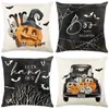Amazon Transfronterizo Temu Popular Lino al por Mayor Funda de Almohada de Halloween Funda de Almohada Cuadrada de Felpa Funda de Almohada Cómoda