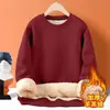 Sudadera de invierno para hombre, engrosada, de forro polar sherpa, corte holgado, cálida, estilo transfronterizo, forrada de polar, cuello redondo, manga larga, camiseta interior