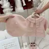 [Sombrero Gratis] ¡Estilo Pequeño Chanel! Nuevo Abrigo de Lana de Invierno para Niñas, Dulce Chaqueta de Lana de Longitud Media para Niños, Moderno