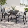 Mesa y Sillas de Madera y Plástico para Patio Exterior Combinación de Mesa y Sillas para Cafetería de Ocio Mesa y Sillas de Comedor de Ocio para Balcón al Aire Libre Jardín