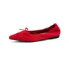 Weiwei Lady 8812-3 Zapatos de Ballet Planos Retro Franceses con Lazo, sin Cordones, Punta Fina para Mujer