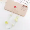 Nova e da moda joias diy contas de cristal coelho fofo corrente para celular acessórios capa de celular corrente para pendurar corrente anti-queda