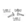 Pendientes de Corazón de Titanio F136 de Tres Eslabones Incrustados con Circonitas Clavos para Hélice de Oreja Aleación de Titanio G23 Joyería para Piercings Clavos para Cóclea