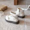 Botas de Cano Baixo com Laço de Borboleta para Meninas 2026 Outono/Inverno Novo Estilo Versátil Leve Solado Macio Estilosas Botas Martin Estilo Princesa para Meninas