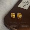 Pendientes minimalistas de arco mate cepillado, diseño de nicho, pendientes de circonita estrella para hombre de lujo, pendientes de moda que combinan con todo.