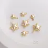 Pingente de Estrela de Cinco Pontas Tridimensional Brilhante Preserva Cor Preenchido com Ouro 14K Pingente de Joia para Pulseira Colar DIY Feito à Mão Acessório Feito à Mão