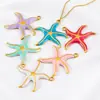Colgante de Estrella de Mar con Goteo de Aceite de Acero Inoxidable 304 Transfronterizo Serie de Animales Marinos de Verano Colgante Individual Accesorios de Joyería DIY